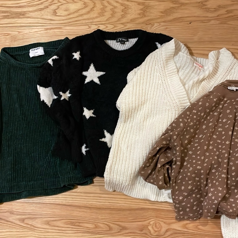 Cozy Sweater Bundle - Green, Black, Cream, Brown
